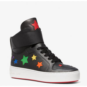 MICHAEL MICHAEL KORS Trent Star-Cutout Leather High-Top Sneaker