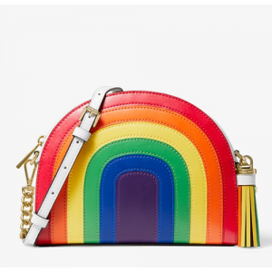 MICHAEL MICHAEL KORS Ginny Rainbow Leather Half-Moon Crossbody Bag
