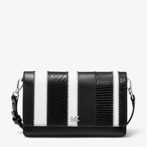 MICHAEL MICHAEL KORS Striped Leather Convertible Crossbody Bag