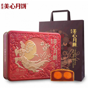 美心 双黄莲蓉月饼 4个/盒 740g 细腻莲蓉 美味咸蛋黄
