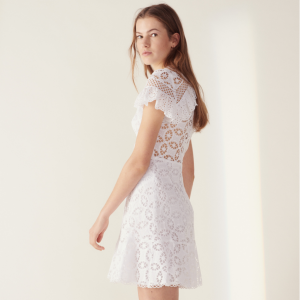 RUFFLED LACE DRESS