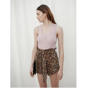Nanushka Primerose Leopard Printed Viscose Shorts