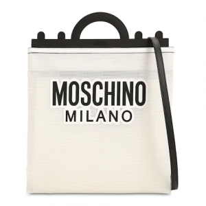 MOSCHINO LOGO PRINT NET TOTE BAG
