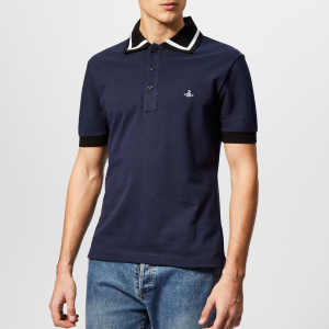 Vivienne Westwood Men\'s Pique Polo Shirt - Navy Blue