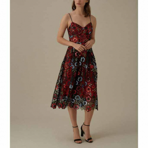 Sequin Lace Midi Dress