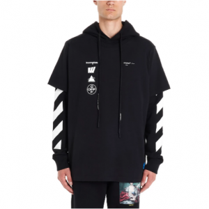 Off-White Graphic Print Layered Hoodie