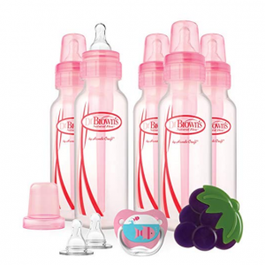 Dr. Brown\\\'s Original 婴儿防胀气奶瓶套装,8盎司,粉色