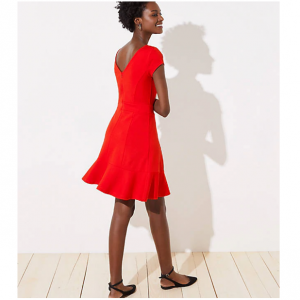 PONTE FLOUNCE FLARE DRESS