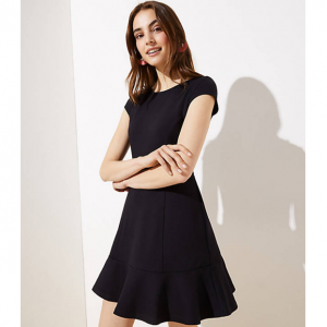 PONTE FLOUNCE FLARE DRESS