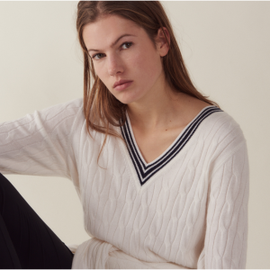 Sandro Paris CABLE V领毛衣