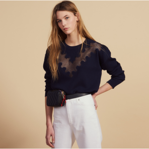 Sandro Paris 蕾丝拼接毛衣