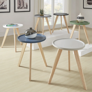 Hayden Mid-Century Round Tray Top End Table by iNSPIRE Q Modern - 54 x 84
