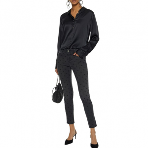 STELLA MCCARTNEY Cropped embroidered mid-rise skinny jeans