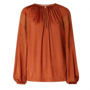 CHLOÉ Crepe-paneled satin-jersey blouse