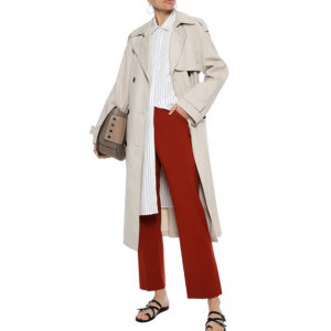 THEORY Double-breasted gabardine trench coat