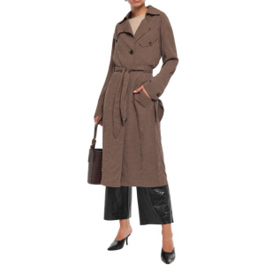 NANUSHKA Gingham seersucker trench coat