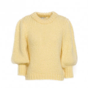 GANNI Gathered mohair and wool-blend sweater