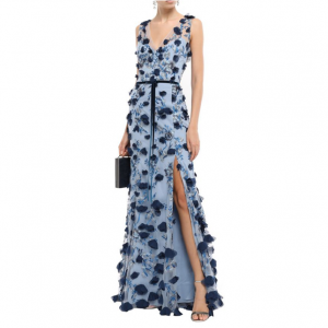 MARCHESA NOTTE Embellished embroidered tulle gown