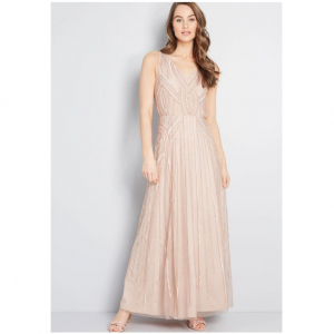 Sophisticated Emphasis Beaded Maxi Dress