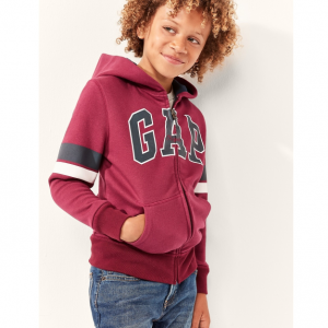 Gap Logo徽标撞色条纹拉链连帽卫衣