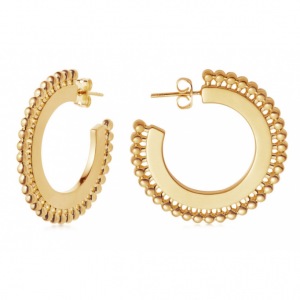 耳环 GOLD SMALL ZENYU HOOPS 18ct Gold Plated