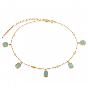 短项链 AMAZONITE GOLD LENA CHOKER 18ct Gold Vermeil