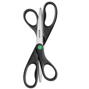 Westcott 15179 KleenEarth 8" Straight Recycled Stainless Steel Scissors, Black, 2 Pack @Amazon