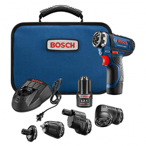 Bosch GSR12V-140FCB22 Cordless Electric Screwdriver 12V Kit - 5-In-1 Multi-Head Power Drill Set