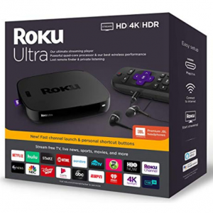预售：Roku Ultra 4K HDR 流媒体播放器 2019款 带JBL耳机 @ Amazon