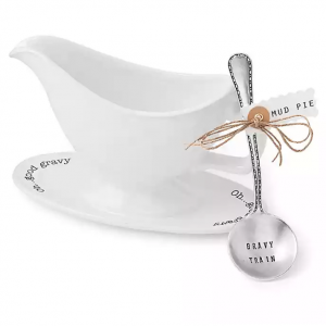 Mud Pie® 2-Piece Gravy Boat and Ladle Set in White