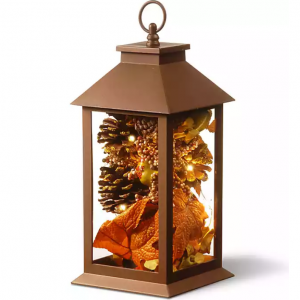 National Tree Company® LED Maple Harvest Arrangement Lantern in Brown