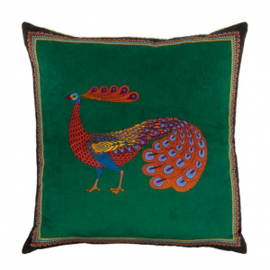 LIBERTY LONDON Peacock Garden 丝绒孔雀抱枕