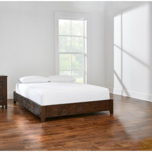 Katya Dark Coffee Wood King Platform Bed (79 in W. X 12 in H.) by Home Decorators Collection