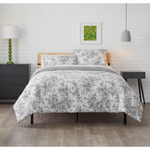 Livia 3-Piece Charcoal Toile Full/Queen Comforter Set by StyleWell