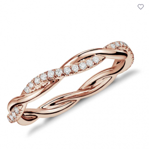 绞丝钻石婚戒 14k Rose Gold (1/5 ct. tw.)