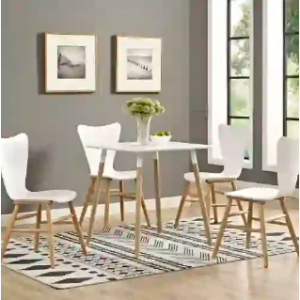 Modway EEI-2667-WHI-SET 白色28英寸方形餐桌