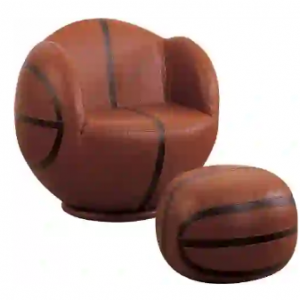 ACME Furniture 5527 全明星深橙色和黑色篮球设计椅子和脚凳套