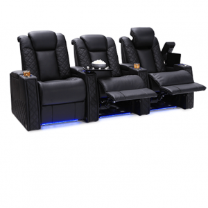 Seatcraft Enigma 顶级粒面皮革7000，电动头枕和腰椎，电动斜倚，黑色或棕色，直排