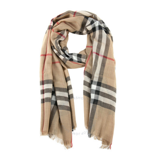 BURBERRY Checked Wool and Silk-blend Scarf