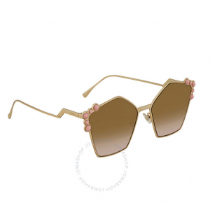 FENDI Metal Pink Stones Can Eye Sunglasses