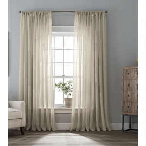 Home Expressions Crushed Voile Rod-Pocket Sheer Curtain Panel