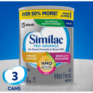 Similac Pro-Advance Non-GMO Infant Formula 36 oz, 3 Count @Amazon