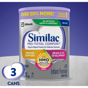 Similac Pro-Total OPTI-GRO 非转基因易消化婴儿配方奶粉（0-12月龄）36 Ounce *3罐装 @Amazon
