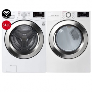 LG LGWADREW37001 并排洗衣机和烘干机套件,带有前置式洗衣机和电动烘干机(惠特)