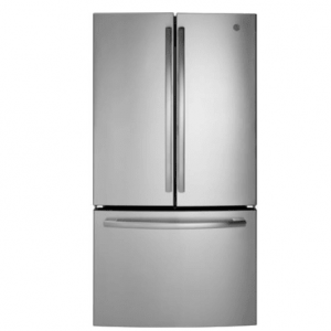 GE GNE27JSMSS 36英寸法式门冰箱,带有内部饮水机,制冰机,熟食抽屉,LED照明,防溢架,快速空间架,安息日模式,ENERGYSTAR®和27立方米。英尺:不锈钢