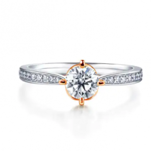 Chow Sang Sang Promessa 18K黄金钻石「同心结」戒指