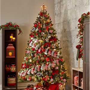 NOMA 7.5-Foot Pre-lit Christmas Tree with Lights | Winston Spruce | 500 LED Bulbs | Clear Warm Whi