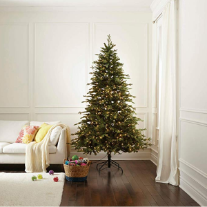 NOMA 7.5-Foot Pre-lit Christmas Tree with Lights | Appalachian Pine | 600 Color-Changing LED Bulbs