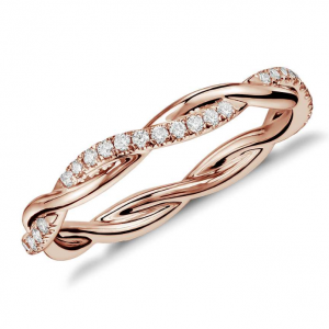 Blue Nile Petite Twist 玫瑰金鑽戒