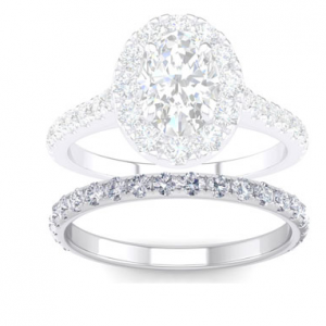 SuperJeweler 1/2 14k 白金钻戒